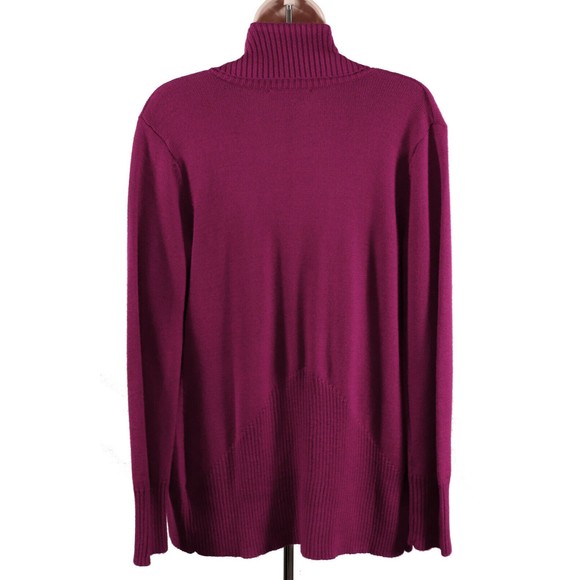 Coldwater Creek Womens Open Front Cardigan Sweater XS (4-6) Magenta Merino Wool - Picture 5 of 10